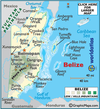 belize carte physique